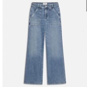 FRAME Modern Pocket Wide Leg Jeans High Rise Blue Super Stretch Denim NEW 28